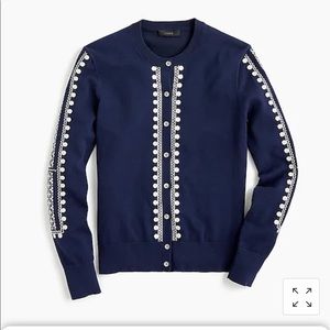 J. Crew Embroidered Jackie Cardigan-M